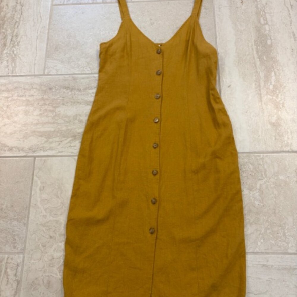 bp Mustard Button-Front Midi Dress - Picture 9 of 9